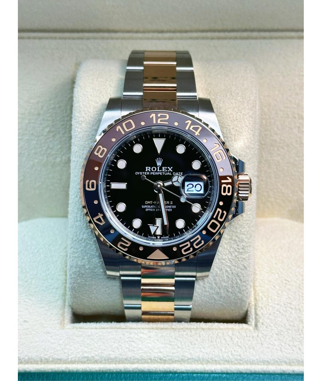ROLEX Черные часы из розового золота, фото 9