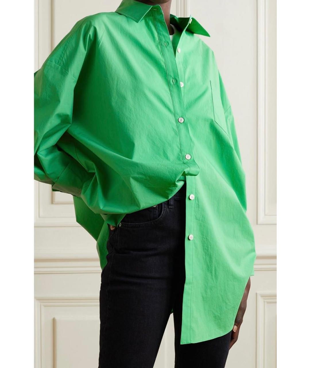 THE FRANKIE SHOP Зеленая хлопковая рубашка, фото 7