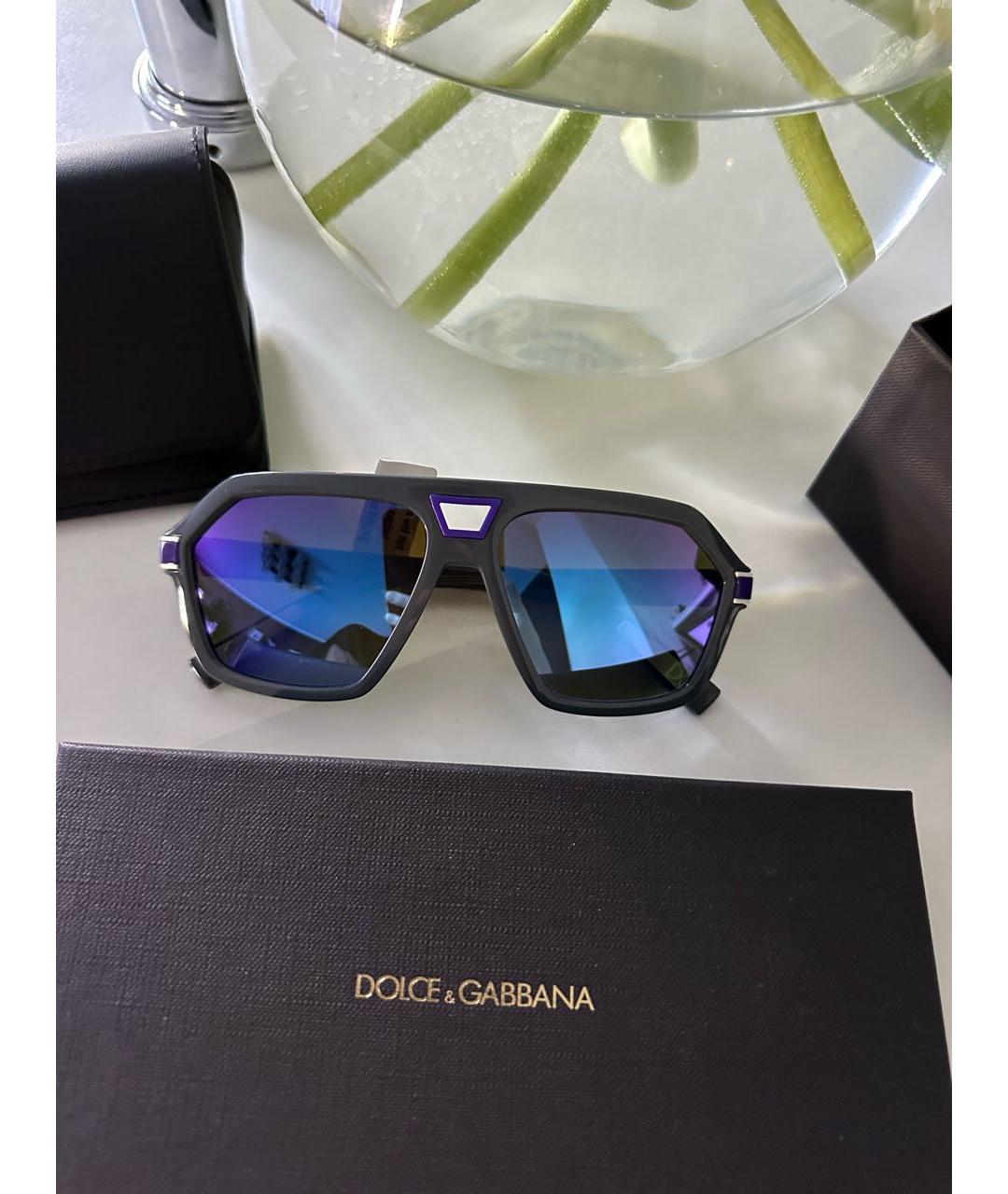 DOLCE&GABBANA Серые пластиковые солнцезащитные очки, фото 5