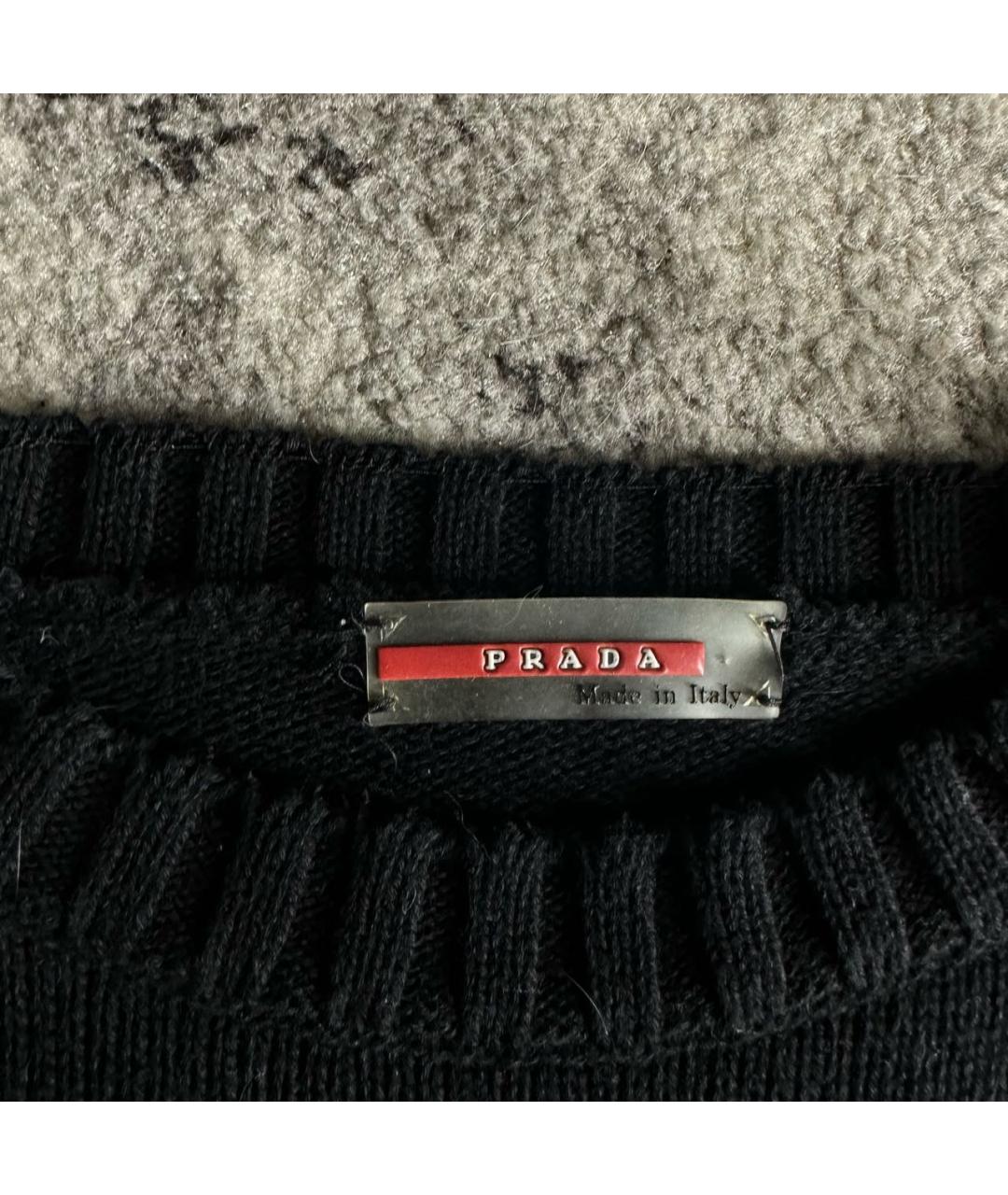 PRADA Черный хлопковый джемпер / свитер, фото 5