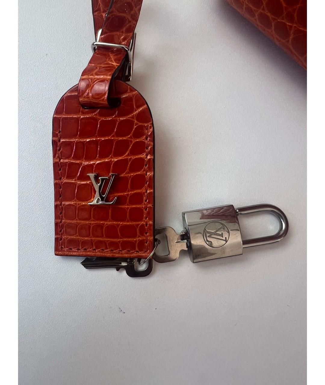 LOUIS VUITTON Оранжевая сумка с короткими ручками из экзотической кожи, фото 7
