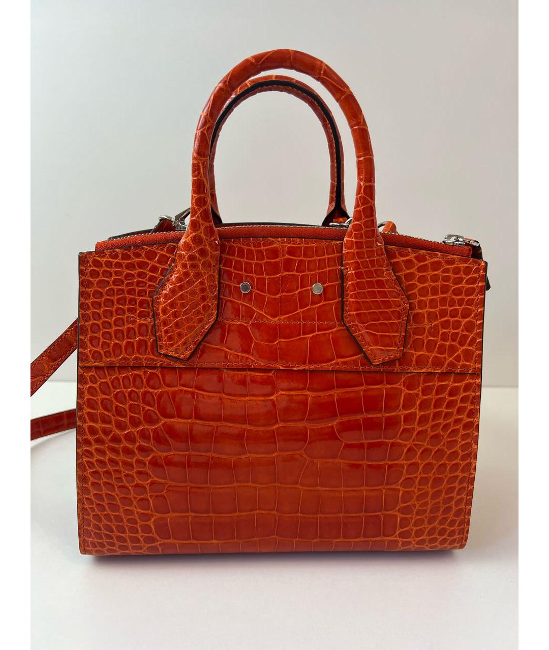 LOUIS VUITTON Оранжевая сумка с короткими ручками из экзотической кожи, фото 3