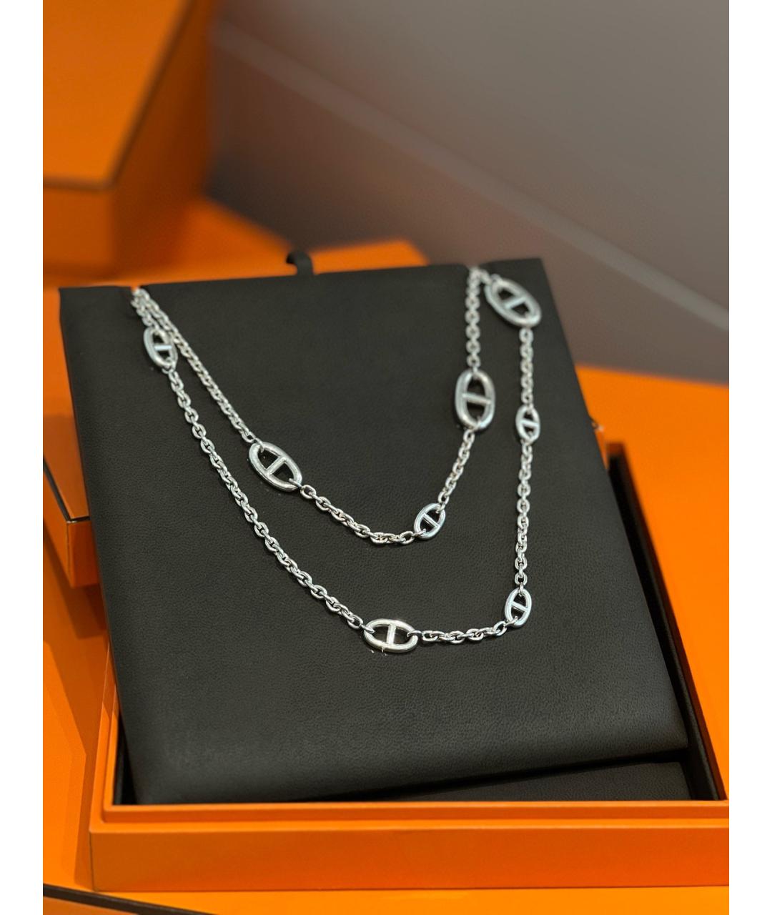 HERMES Серебряное серебряное колье, фото 3