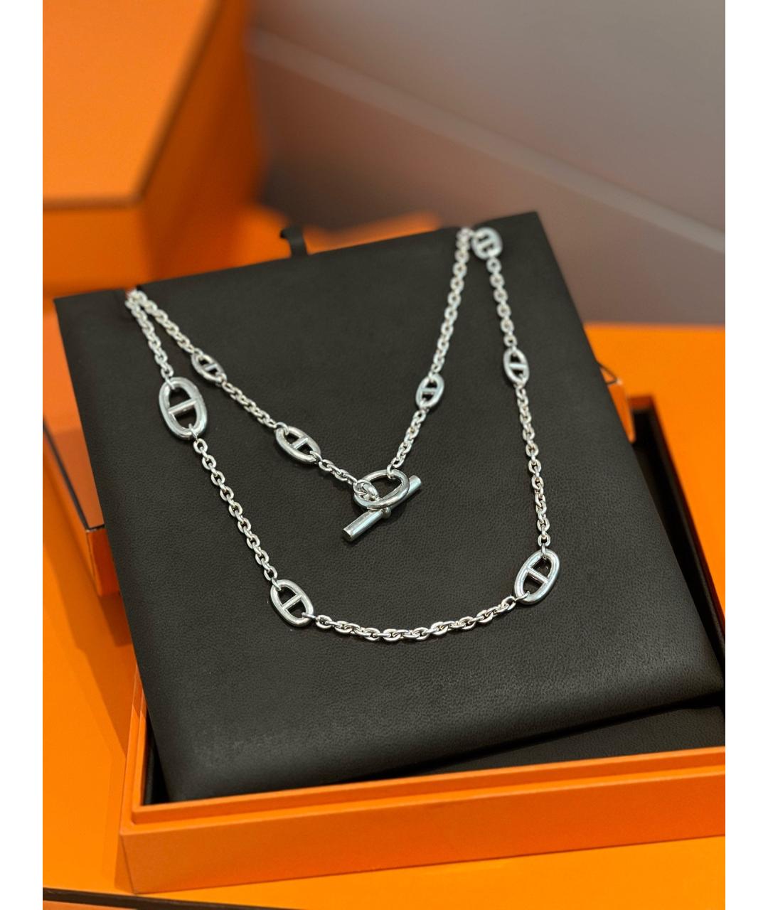 HERMES Серебряное серебряное колье, фото 2