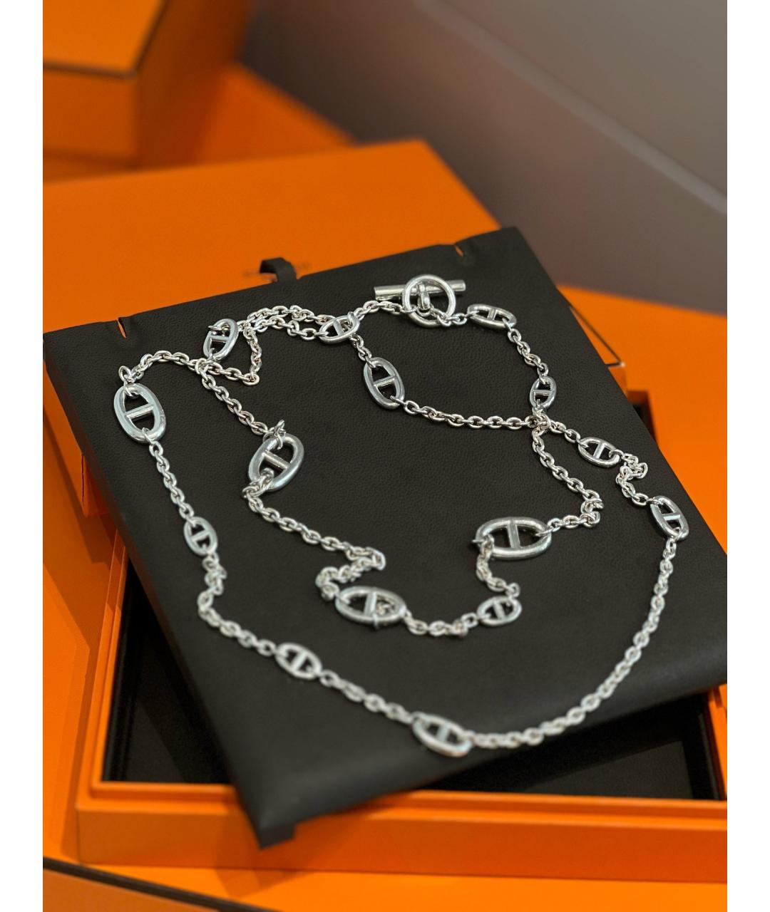 HERMES Серебряное серебряное колье, фото 4