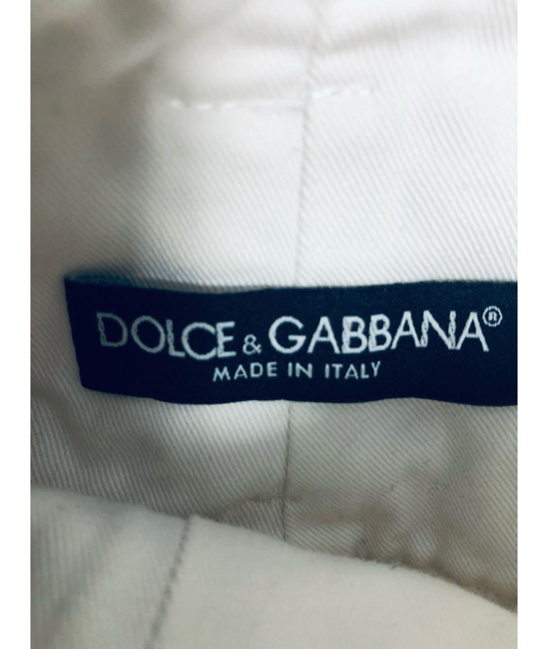 DOLCE&GABBANA Белая хлопковая юбка миди, фото 3