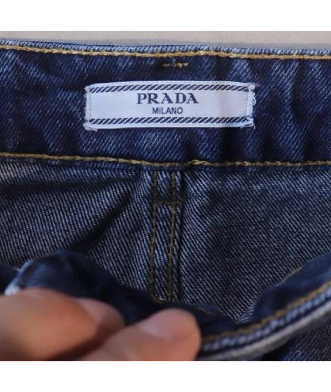 PRADA Синяя хлопковая юбка мини, фото 3