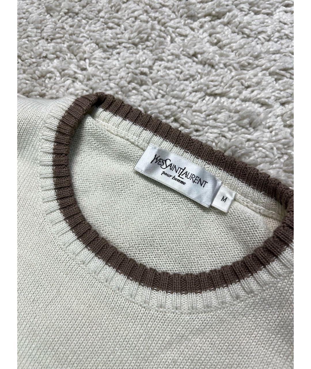 SAINT LAURENT Белый джемпер / свитер, фото 4