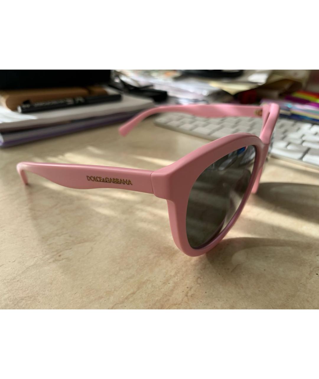 DOLCE&GABBANA Розовые пластиковые солнцезащитные очки, фото 2