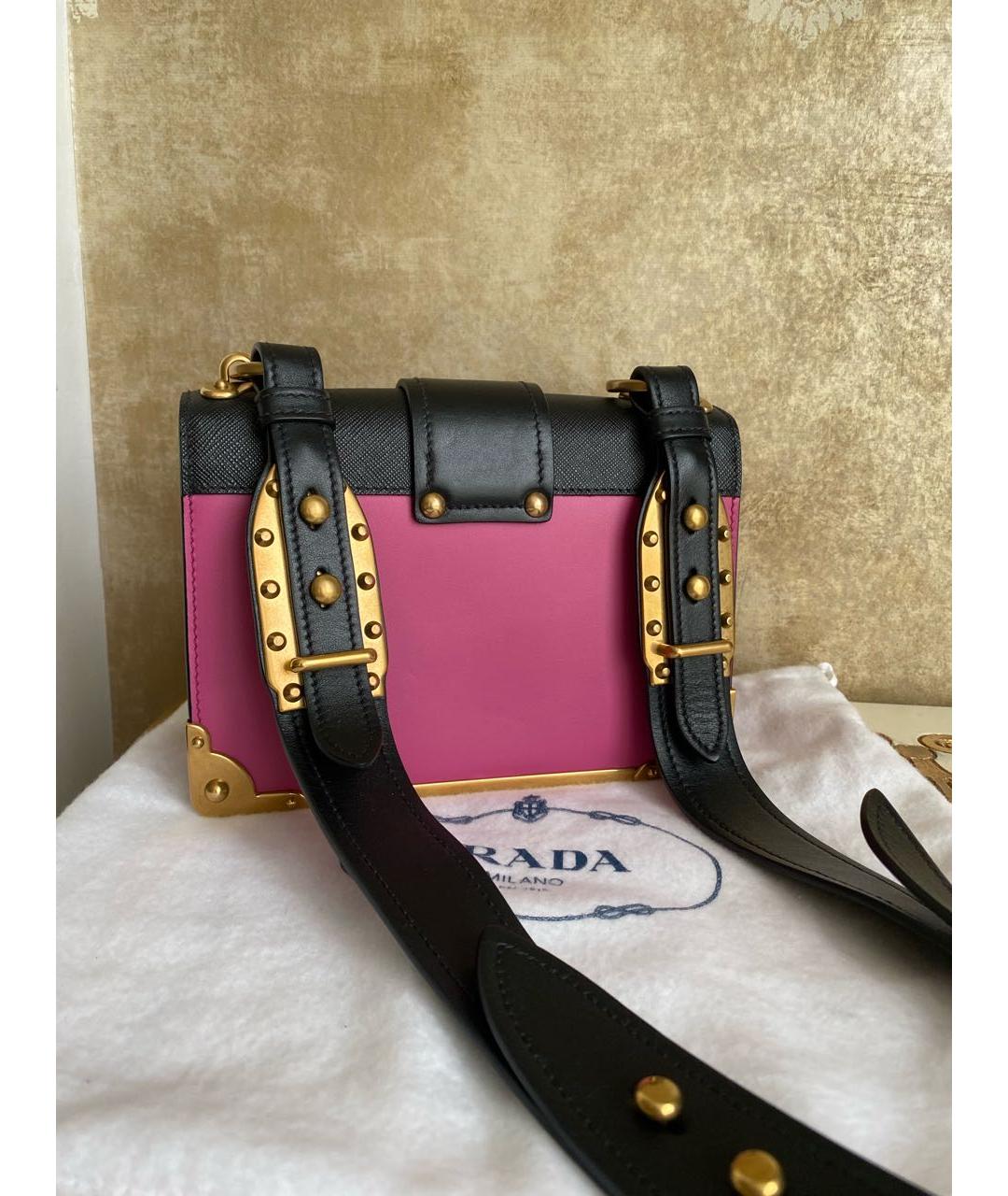PRADA Фуксия кожаная сумка через плечо, фото 8