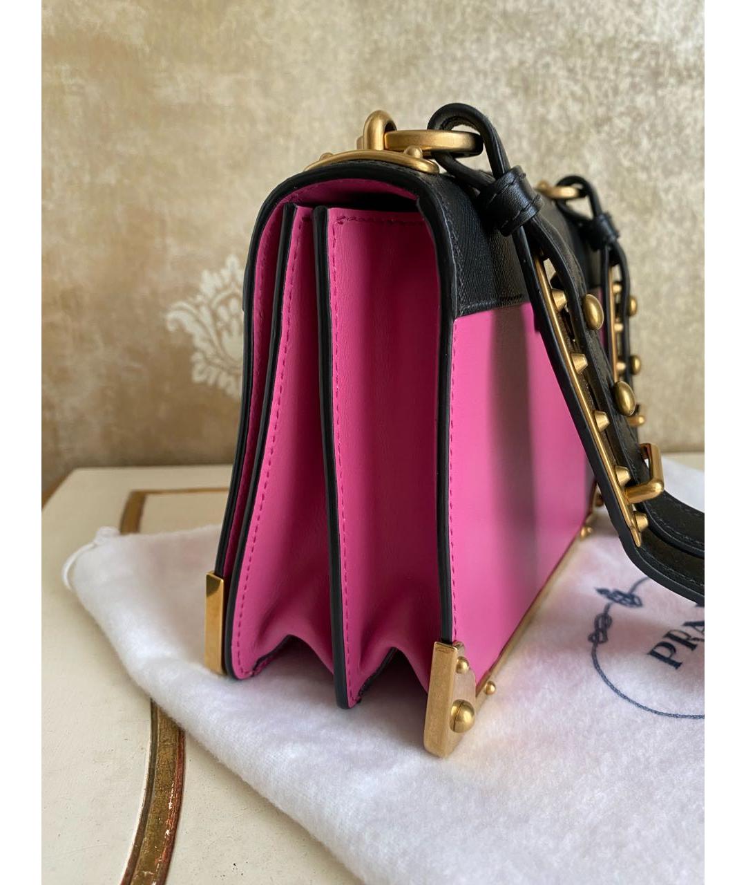 PRADA Фуксия кожаная сумка через плечо, фото 6