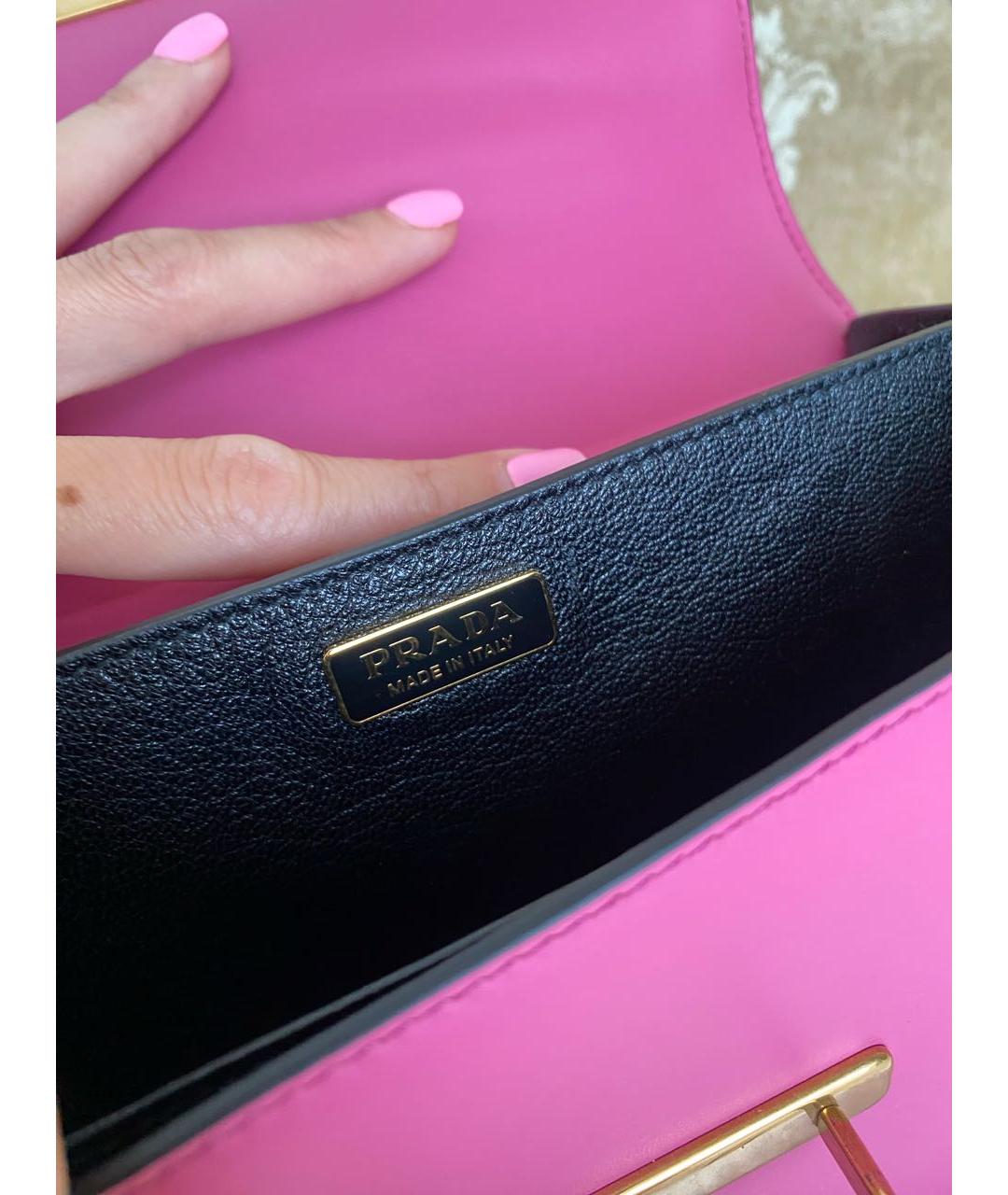 PRADA Фуксия кожаная сумка через плечо, фото 4