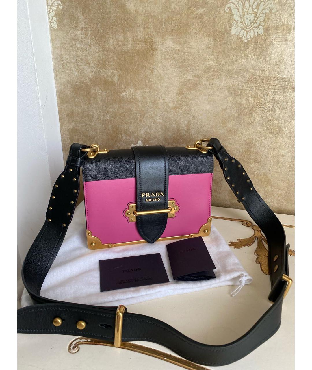 PRADA Фуксия кожаная сумка через плечо, фото 2