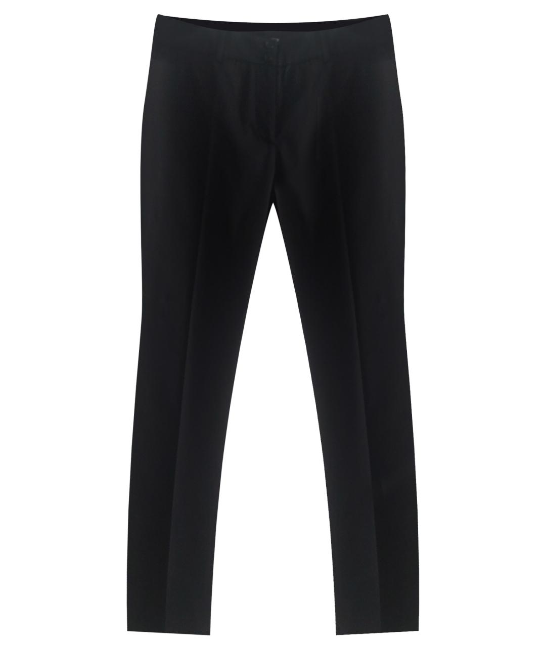 TOMBOLINI Черные хлопко-эластановые прямые брюки, фото 1