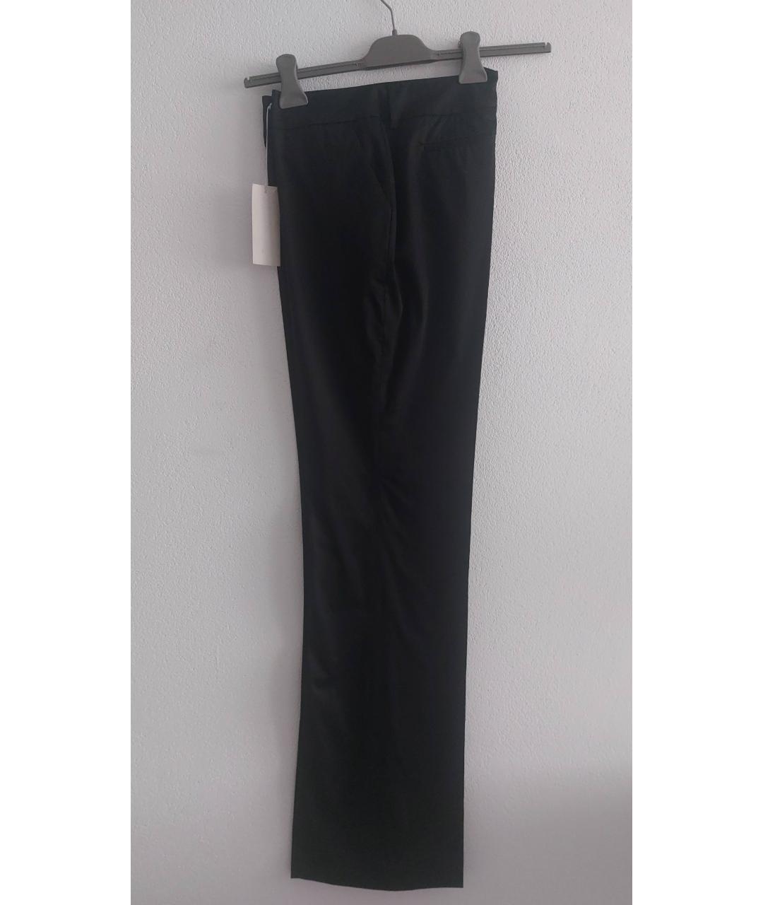 TOMBOLINI Черные хлопко-эластановые прямые брюки, фото 7