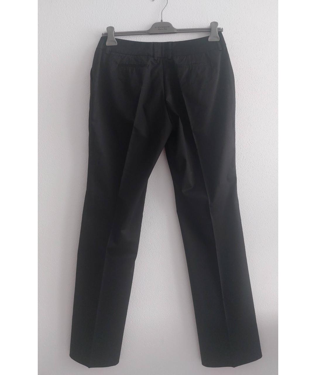TOMBOLINI Черные хлопко-эластановые прямые брюки, фото 2