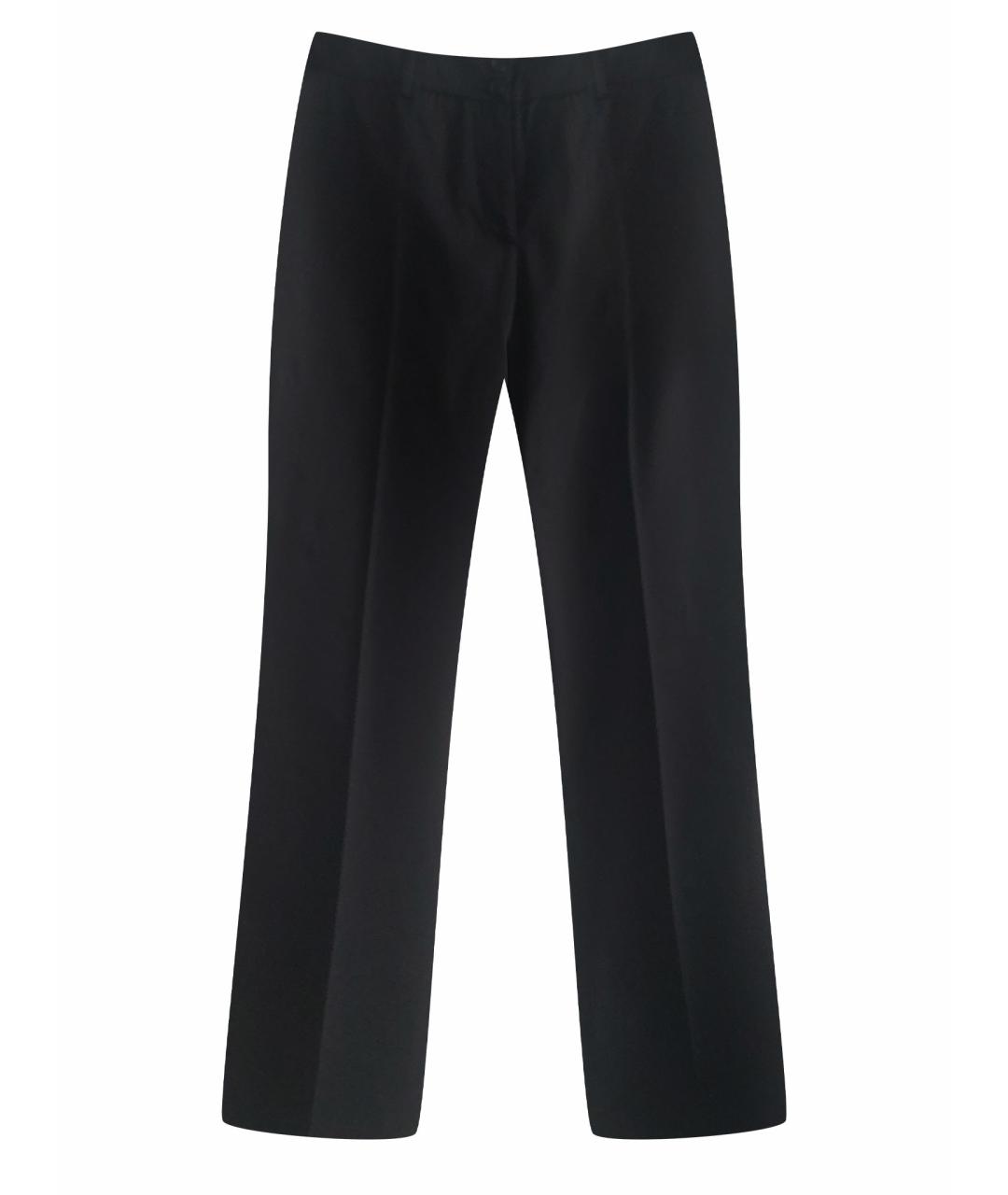 TOMBOLINI Черные хлопко-эластановые прямые брюки, фото 1