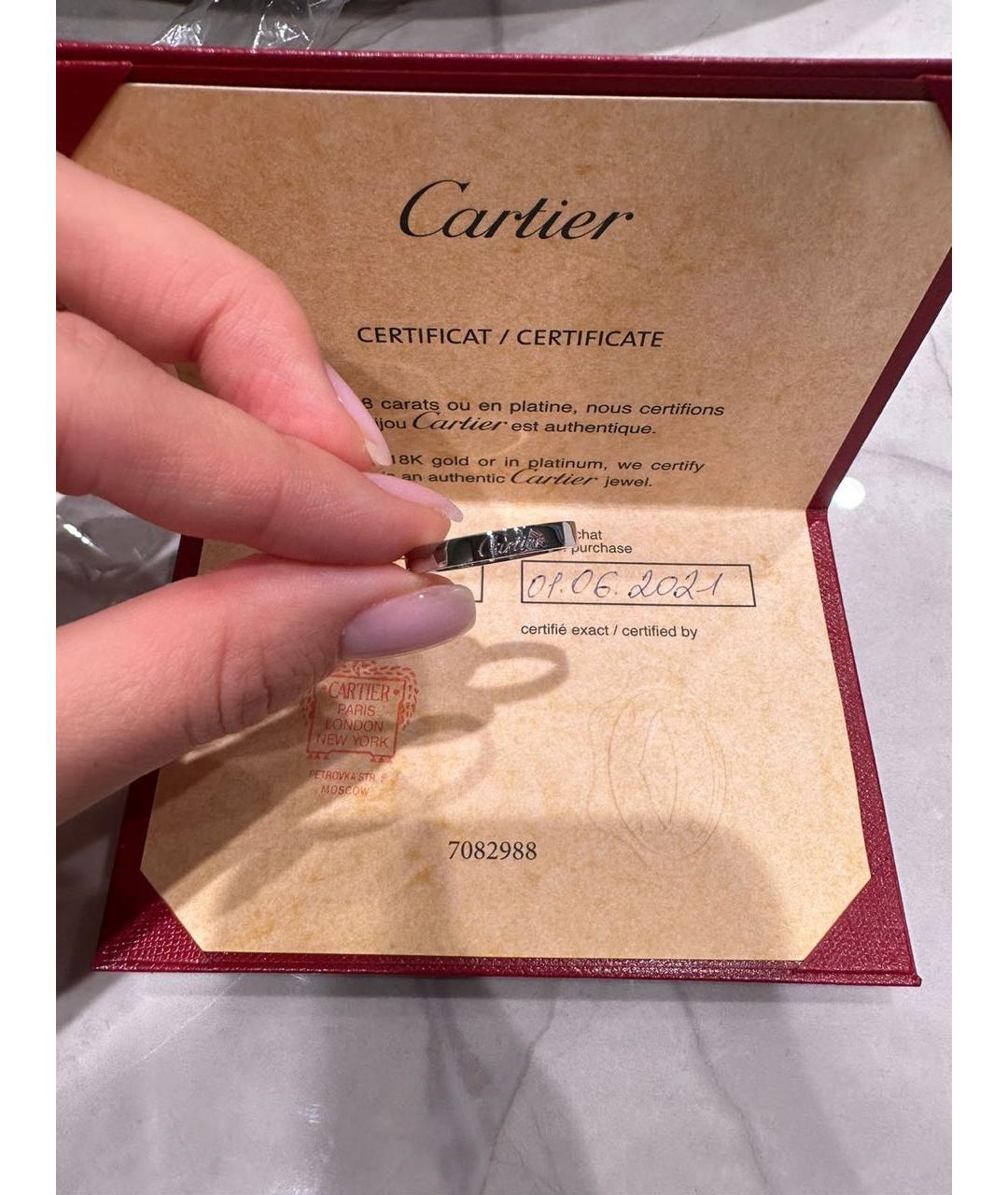 CARTIER Серое платиновое кольцо, фото 5