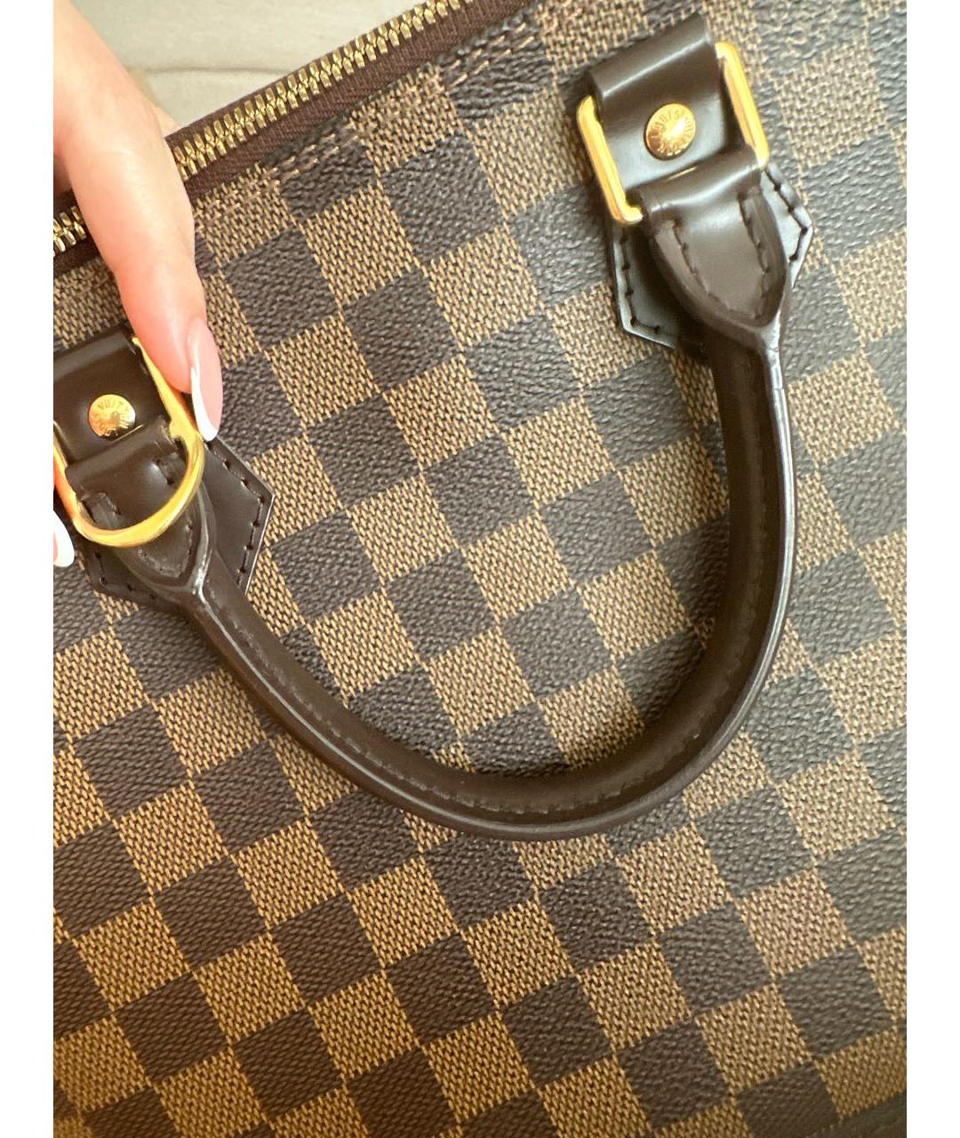 LOUIS VUITTON PRE-OWNED Коричневая сумка с короткими ручками, фото 3