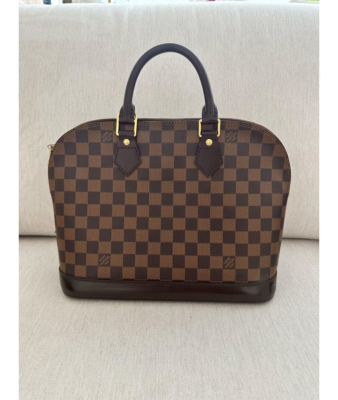 LOUIS VUITTON PRE-OWNED Коричневая сумка с короткими ручками, фото 9