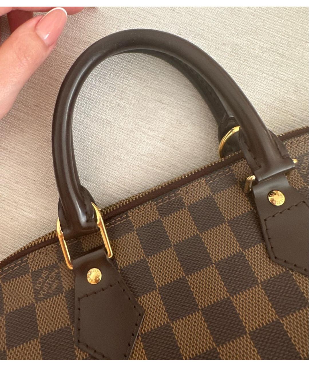 LOUIS VUITTON PRE-OWNED Коричневая сумка с короткими ручками, фото 6