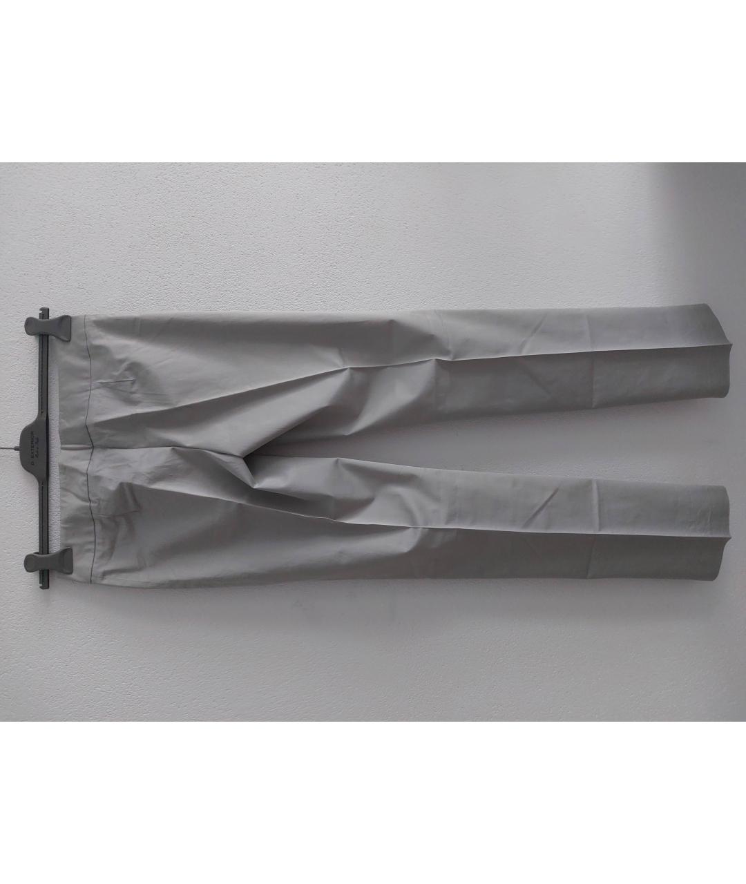 TOMBOLINI Серые хлопко-эластановые прямые брюки, фото 2