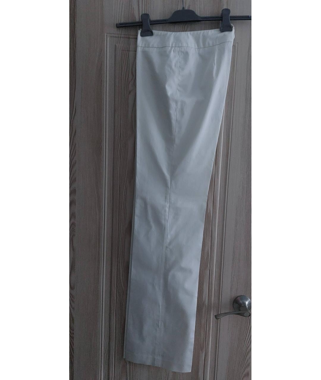 TOMBOLINI Белые хлопко-эластановые прямые брюки, фото 4