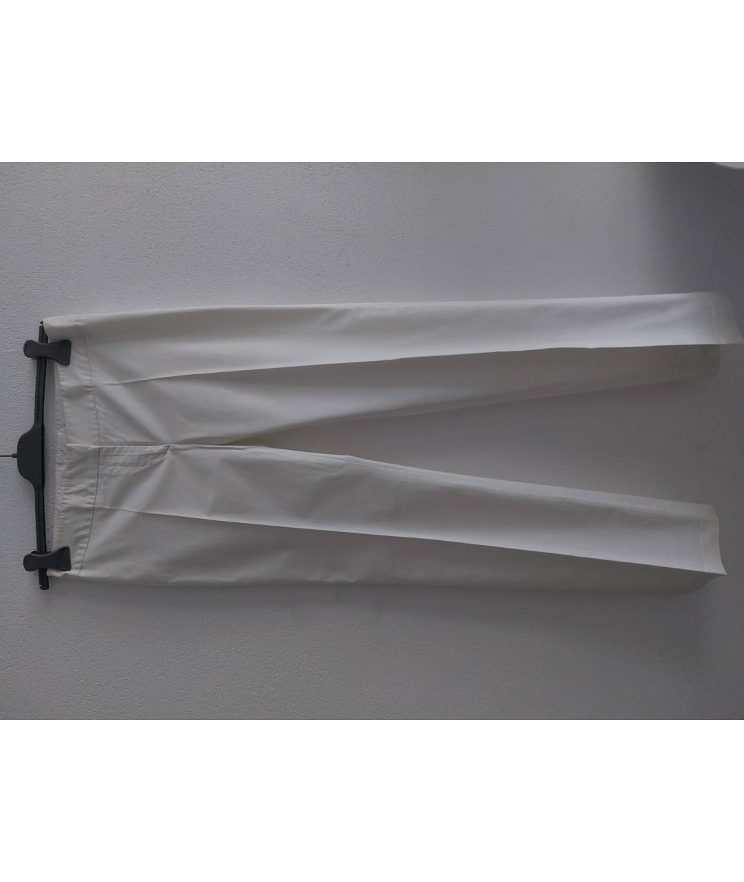 TOMBOLINI Белые хлопко-эластановые прямые брюки, фото 6