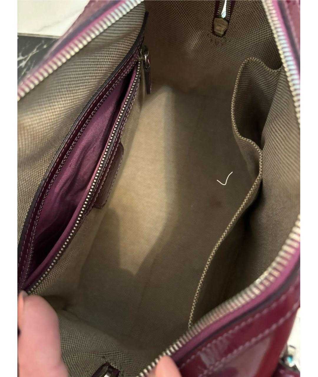 CHRISTIAN DIOR PRE-OWNED Бордовая сумка с короткими ручками из лакированной кожи, фото 5