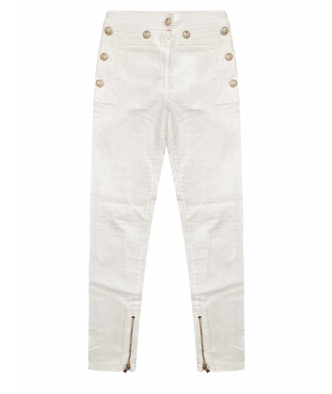 BALMAIN Белые хлопко-эластановые джинсы слим, фото 1