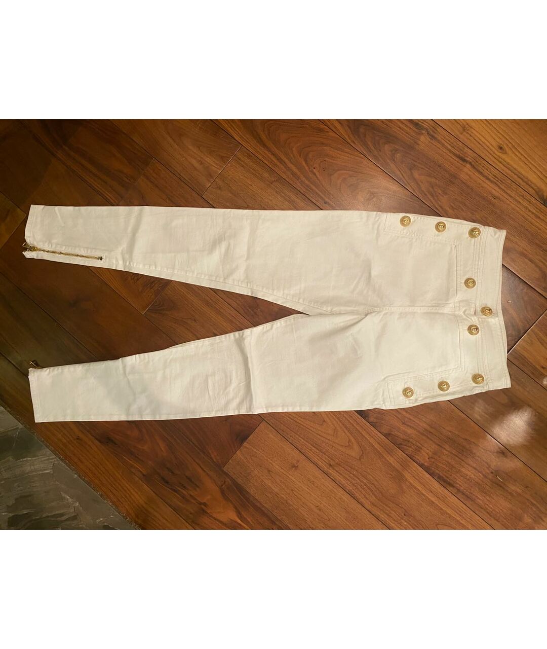 BALMAIN Белые хлопко-эластановые джинсы слим, фото 9
