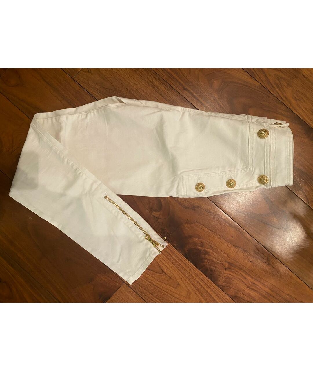 BALMAIN Белые хлопко-эластановые джинсы слим, фото 4