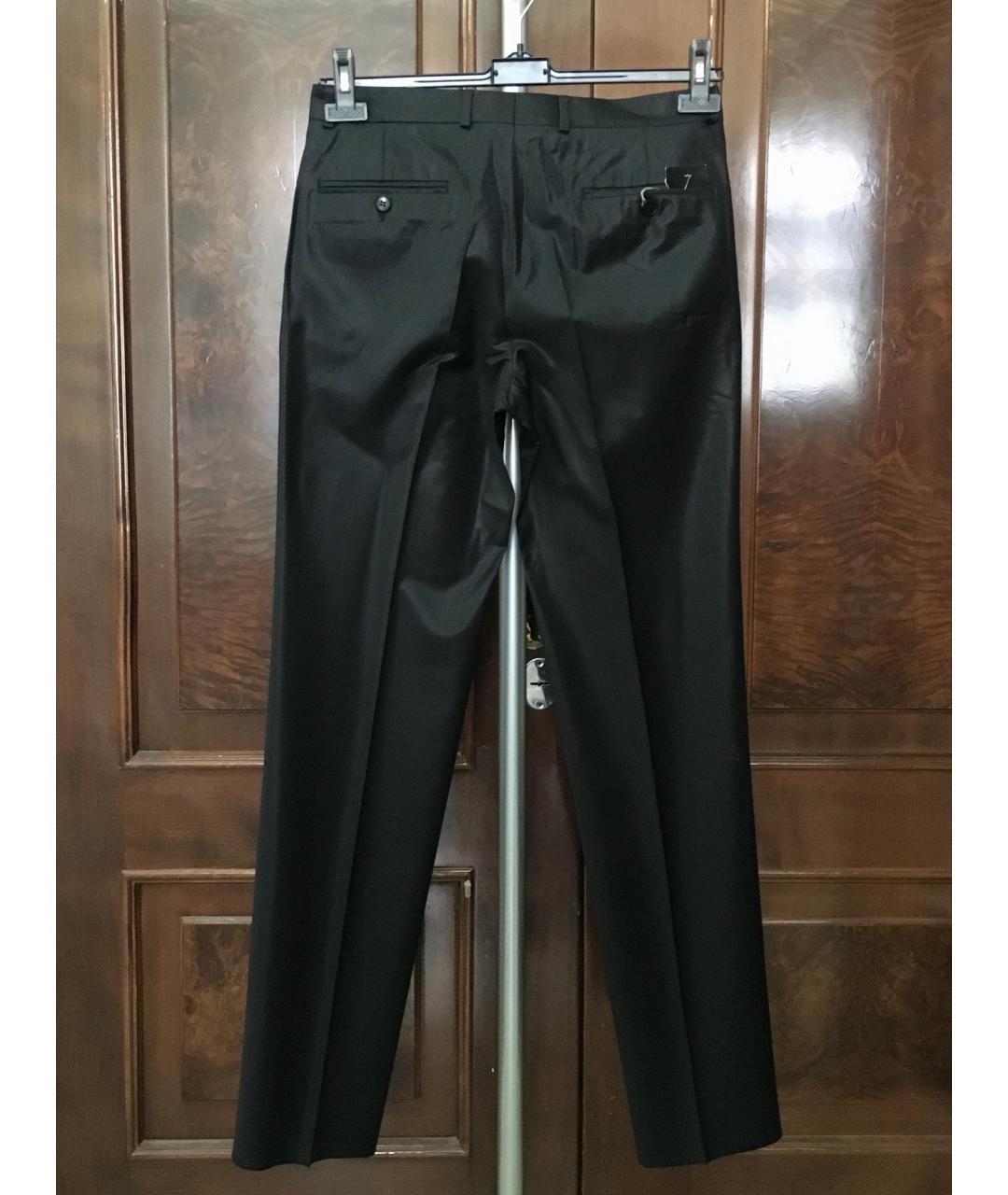 AZZARO Черные шерстяные классические брюки, фото 2