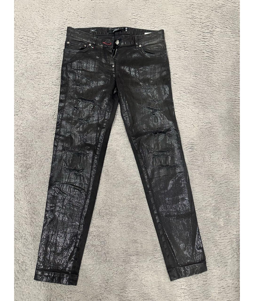 PHILIPP PLEIN Черные хлопковые джинсы слим, фото 6
