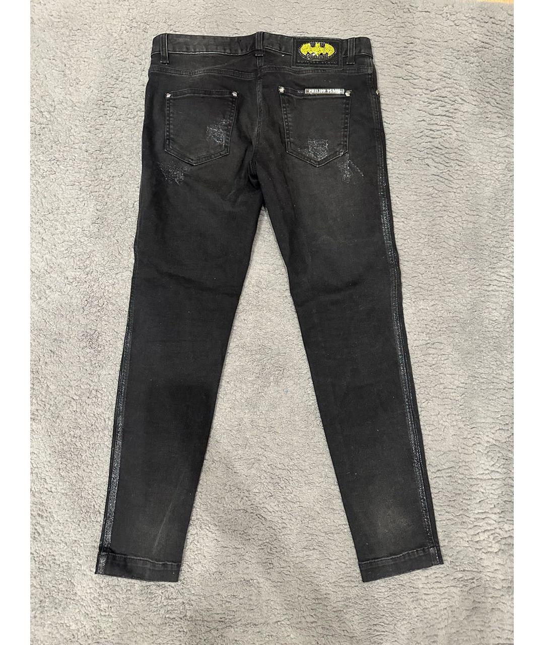 PHILIPP PLEIN Черные хлопковые джинсы слим, фото 2