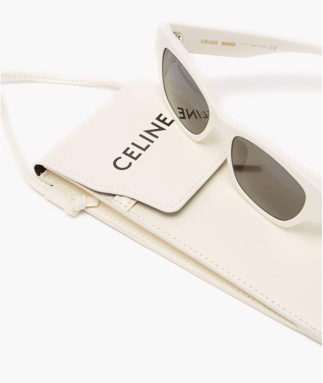 CELINE PRE-OWNED Белые пластиковые солнцезащитные очки, фото 3