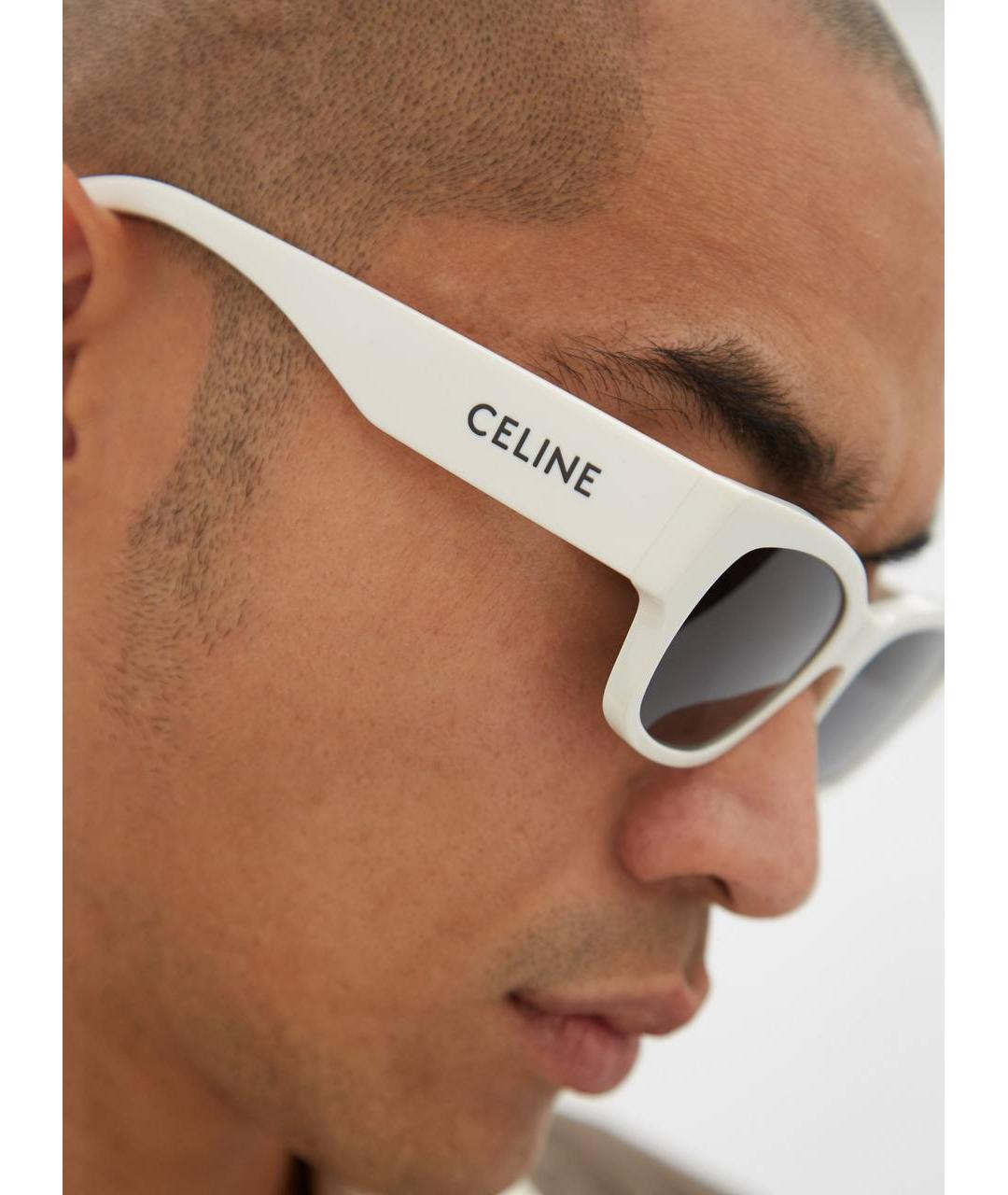 CELINE Белые пластиковые солнцезащитные очки, фото 2
