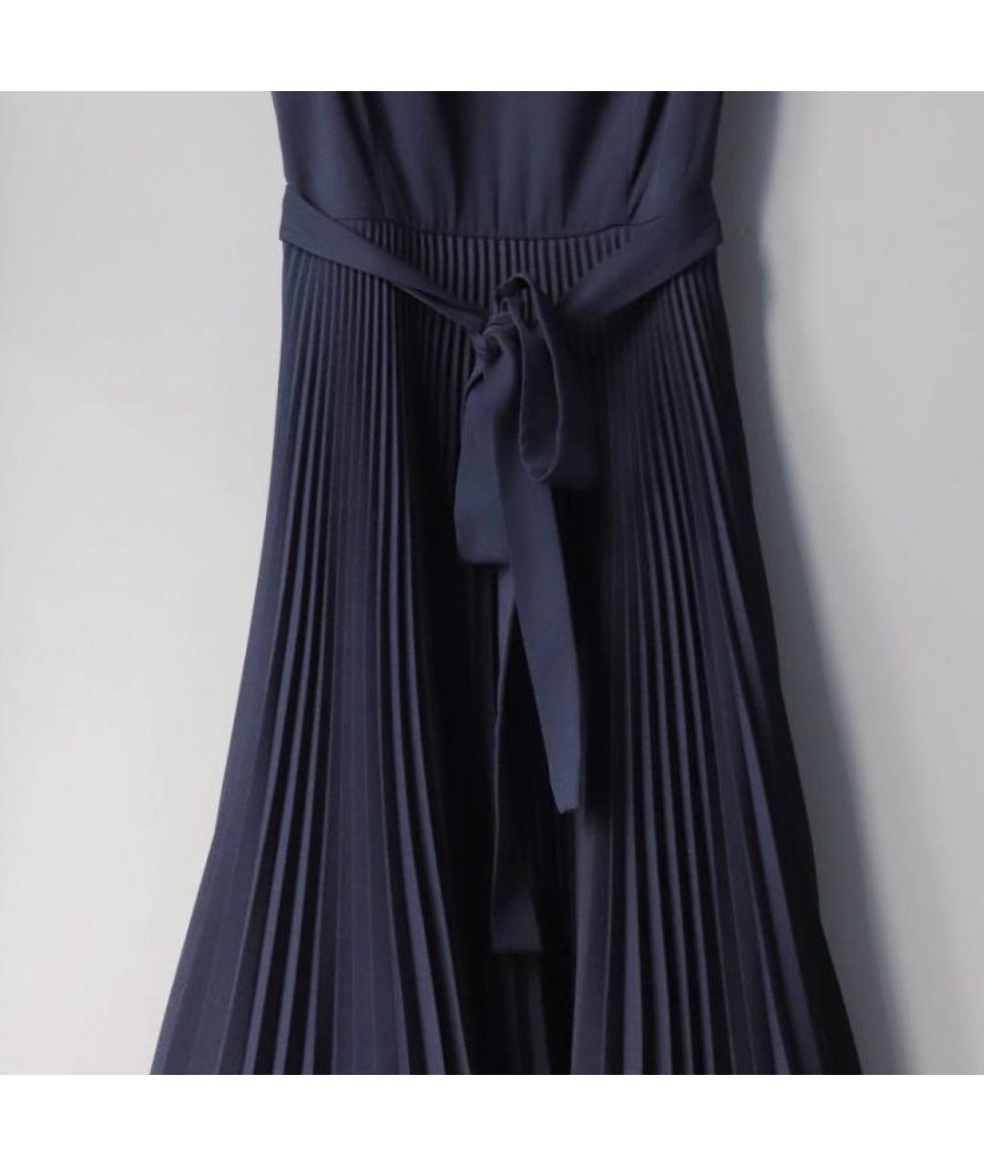 PRADA Темно-синее полиэстеровое повседневное платье, фото 5