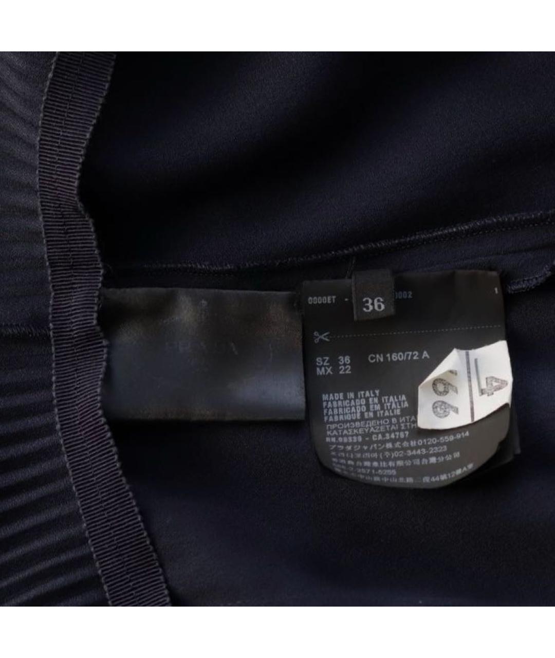 PRADA Темно-синее полиэстеровое повседневное платье, фото 6