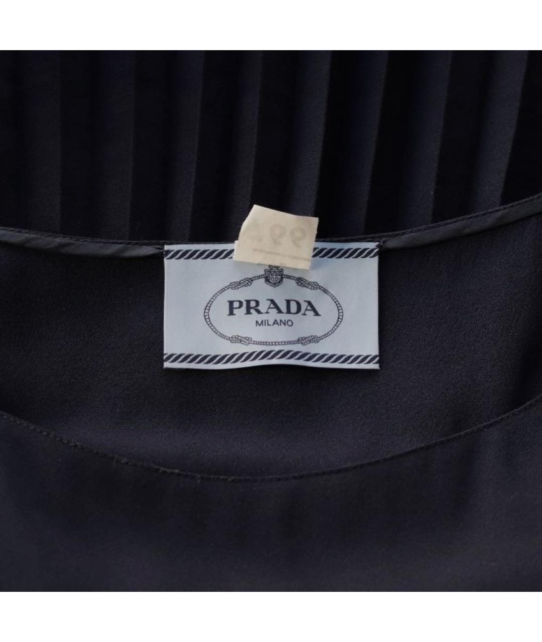 PRADA Темно-синее полиэстеровое повседневное платье, фото 3