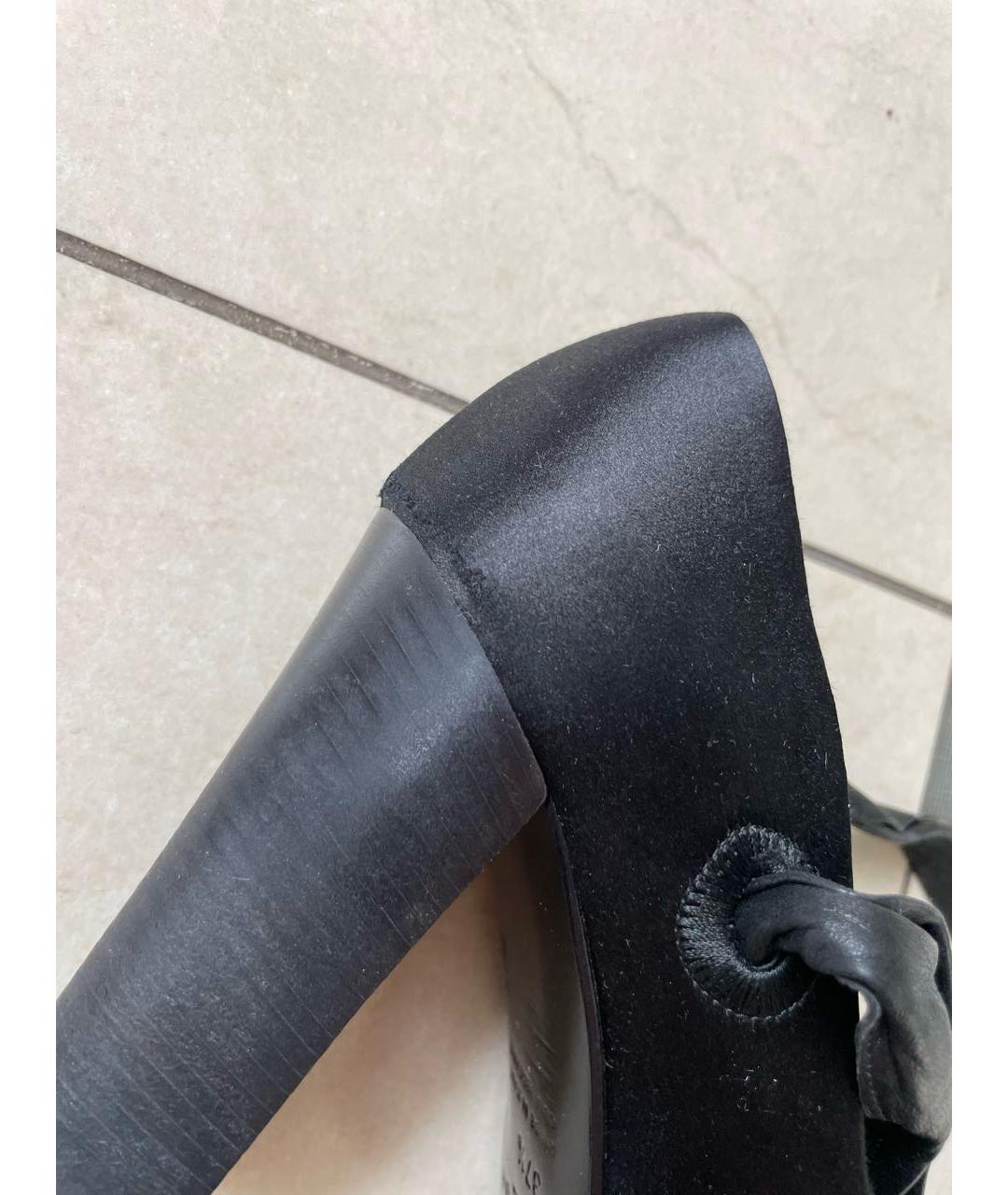 SAINT LAURENT Черные текстильные босоножки, фото 7