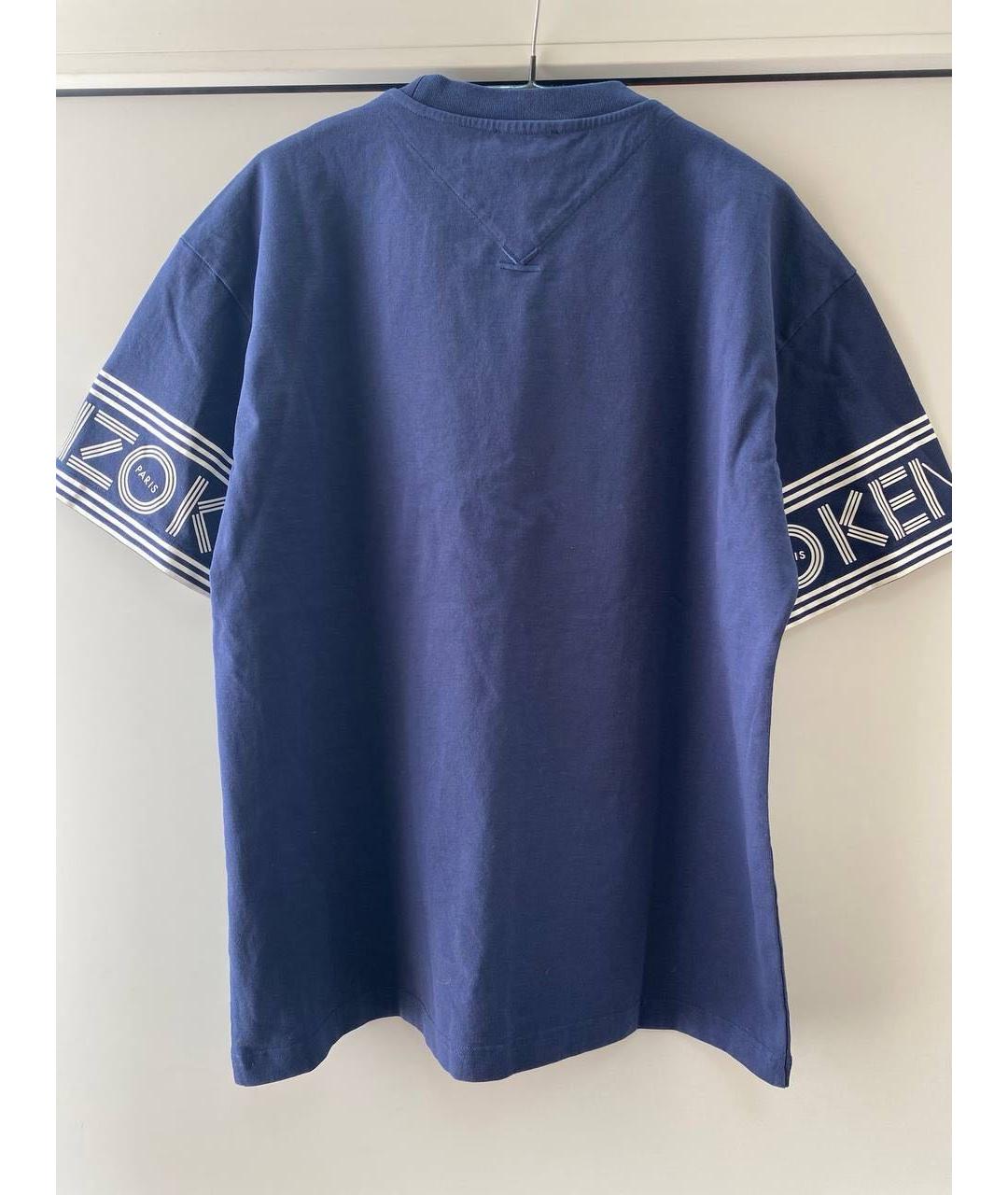 KENZO Темно-синяя хлопковая футболка, фото 2