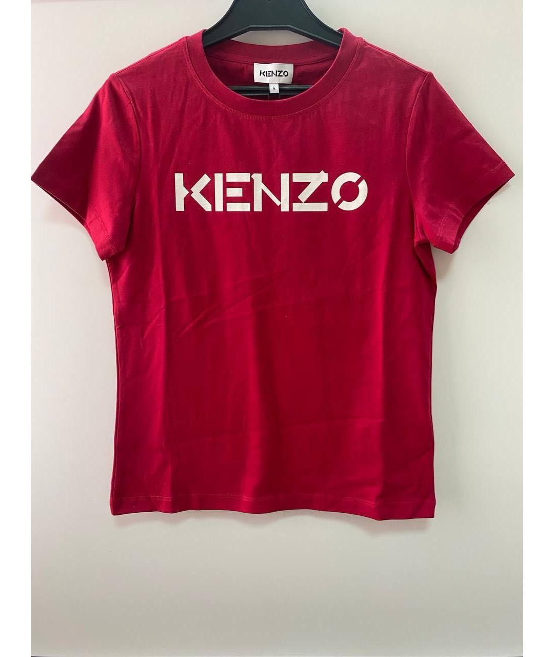 KENZO Бордовая хлопковая футболка, фото 7