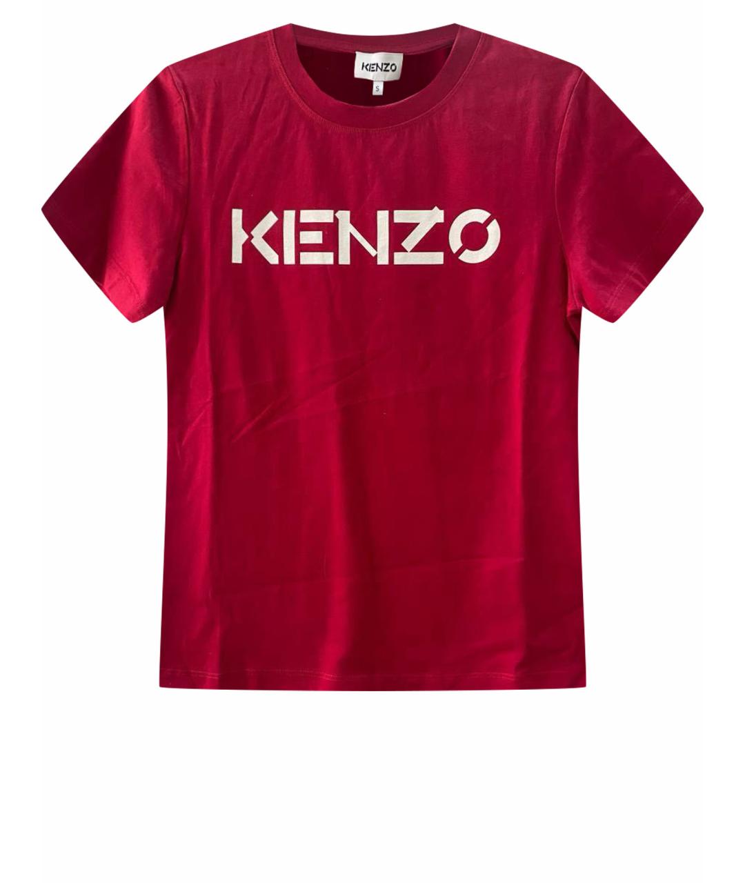 KENZO Бордовая хлопковая футболка, фото 1