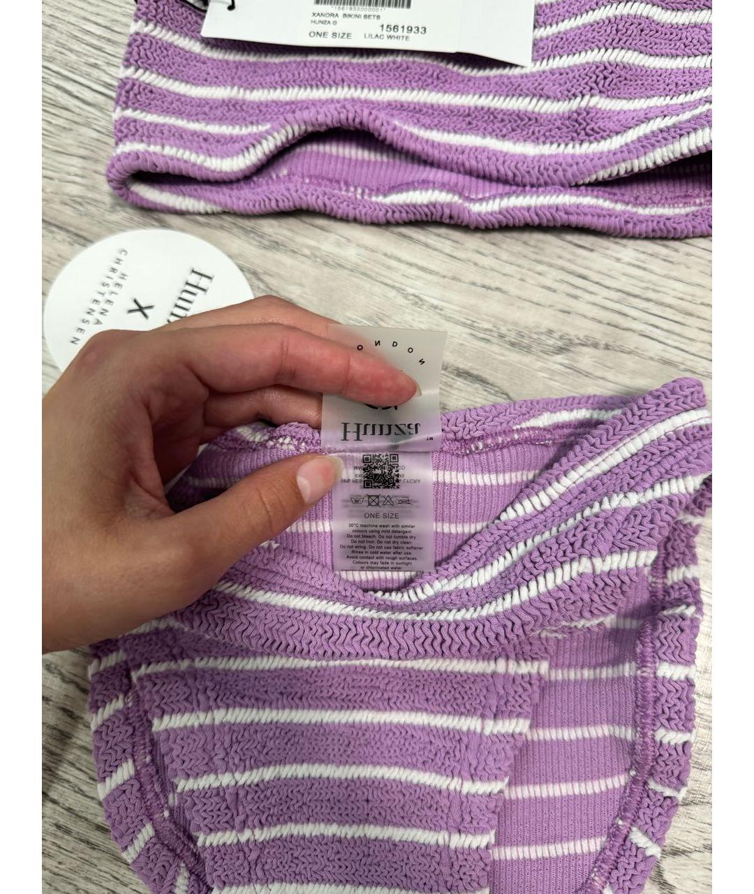 HUNZA G Розовый хлопковый купальник, фото 6