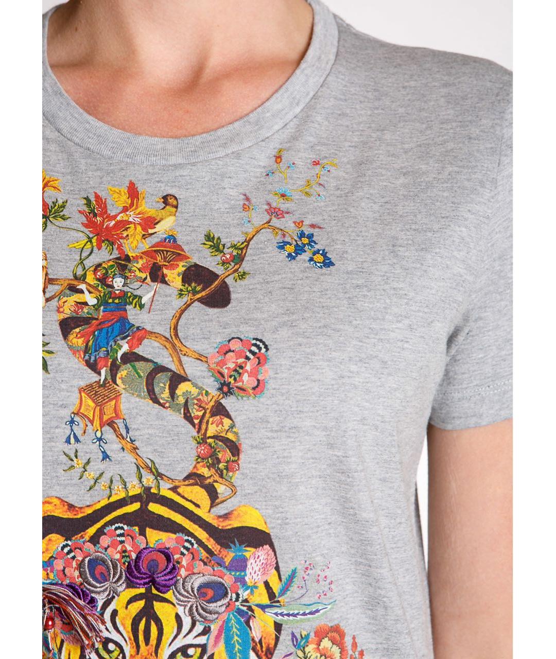 ETRO Серая хлопковая футболка, фото 5