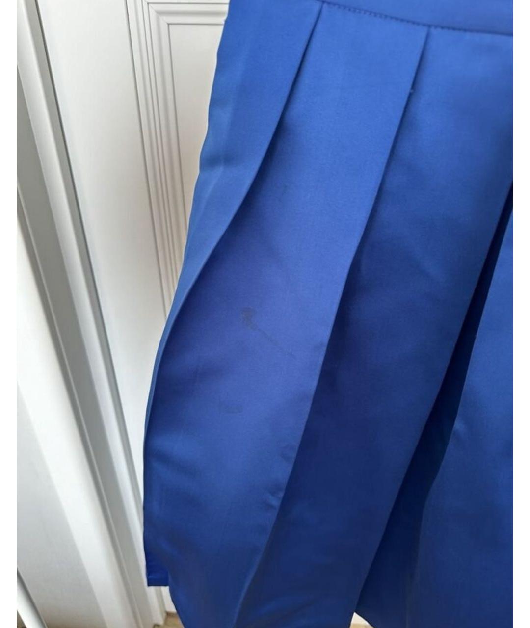 ULYANA SERGEENKO Синяя шелковая юбка миди, фото 6