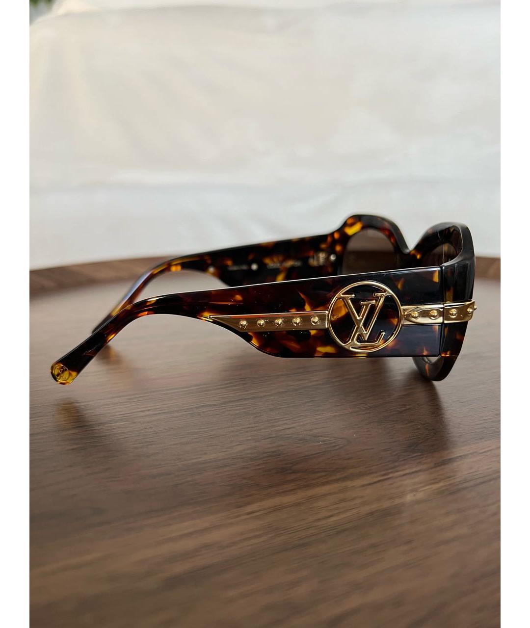 LOUIS VUITTON Коричневые пластиковые солнцезащитные очки, фото 3