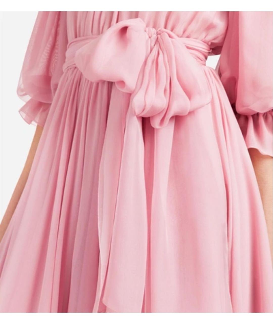 DOLCE&GABBANA Розовое шелковое коктейльное платье, фото 2