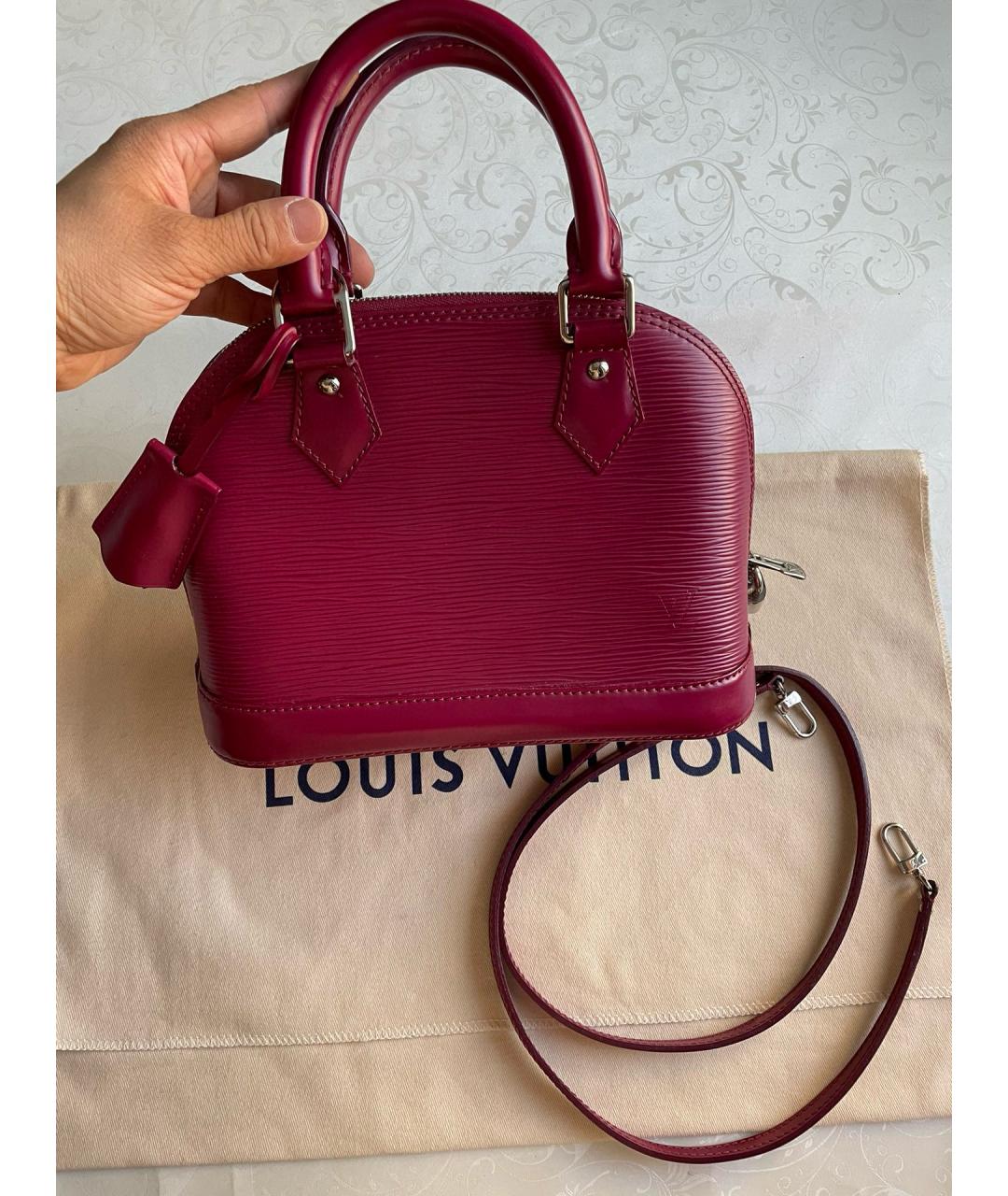 LOUIS VUITTON Красная кожаная сумка с короткими ручками, фото 7